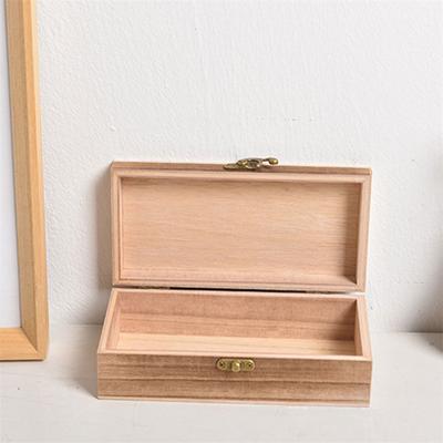 1Pc Retro Jewelry Box Organizer Desktop Natural Wood Clamshell Storage Case