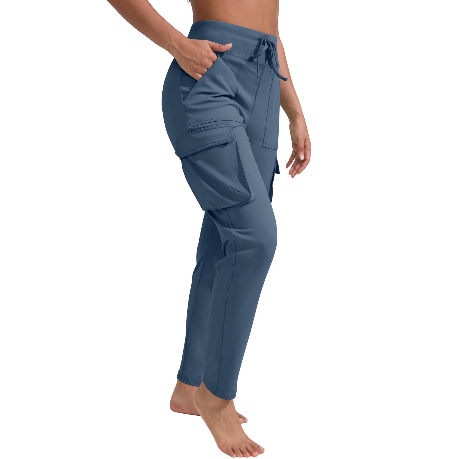 

Женские Модные Свободные Однотонные Брюки Кэжуал с Эластичной Талией, Карманами и Прямыми Штанинами XL