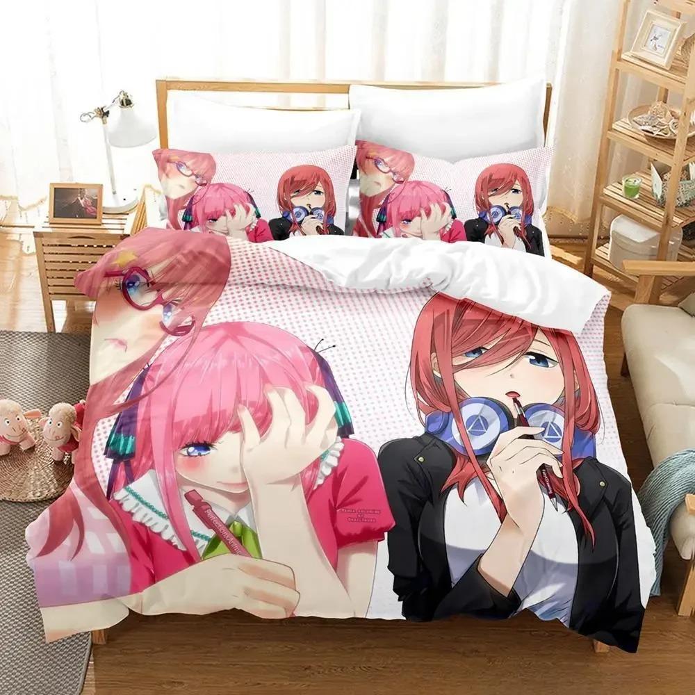 The Quintessential Quintuplets Bettwäsche-Set Einzelbett Twin Full Queen King Size Bettset Aldult Kind Schlafzimmer Bettbezug Sets 3D Anime