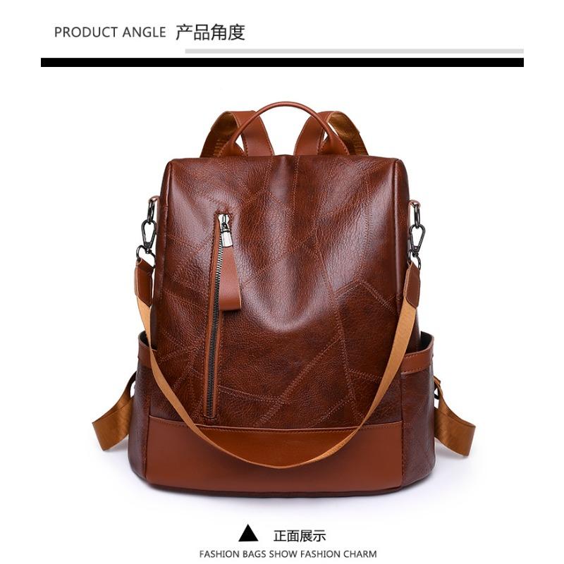 

Рюкзак женский новый модный тренд кожаный с высоким чувством ретро простой легкий повседневный для поездок на работу коричневый