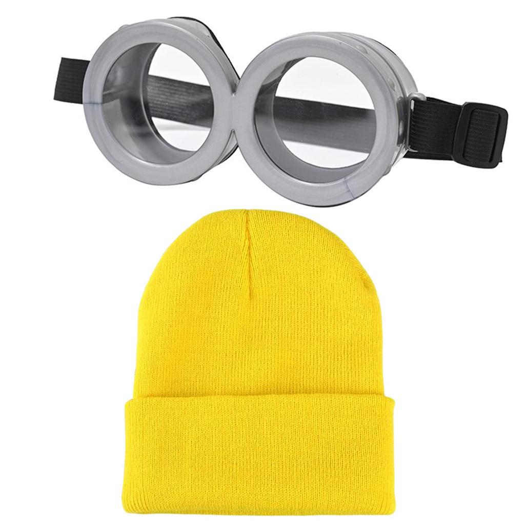 Formemory Goggles and Hat Set for Kids and Adults, Perfect for Movies, Halloween, and Christmas, Parties, and Events. Includes a Knit Hat and Goggles.