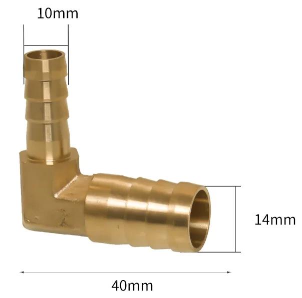 4 6 8 10 12 14 16 19 mm Schlauchstutzen 90 Grad Winkel Reduzierstück Messing Schlauchanschlussstück Verbinder Haus Garten Wasser Luft Öl