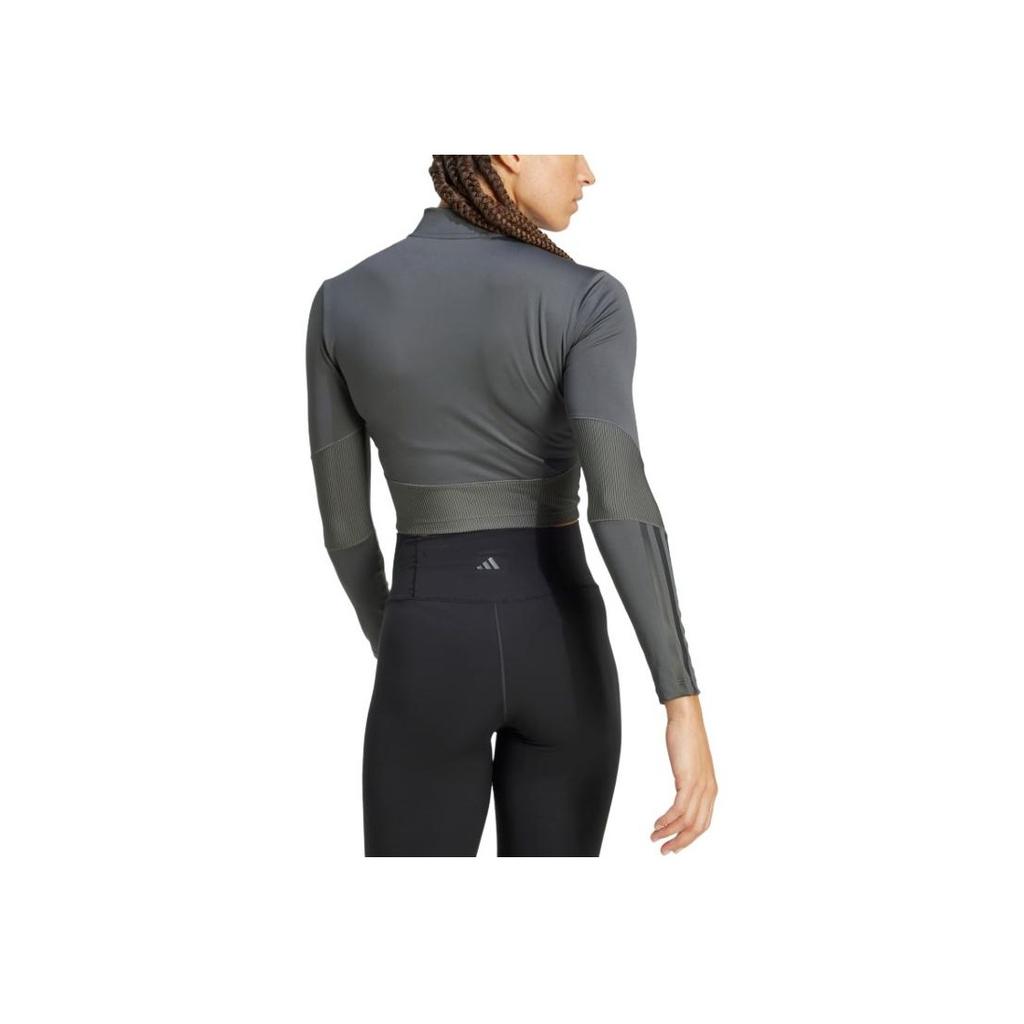 New Adidas Hyperglam SS25 RIB ZIP THRU COVER UP Jacket Women's JN2656