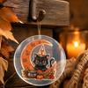 Decorative Wall Hangings Halloween Ghost Hanging Ornament, Double Side 2D Acrylic Black Cat Bat Skull Indoor Outdoor Decorations Pendant for