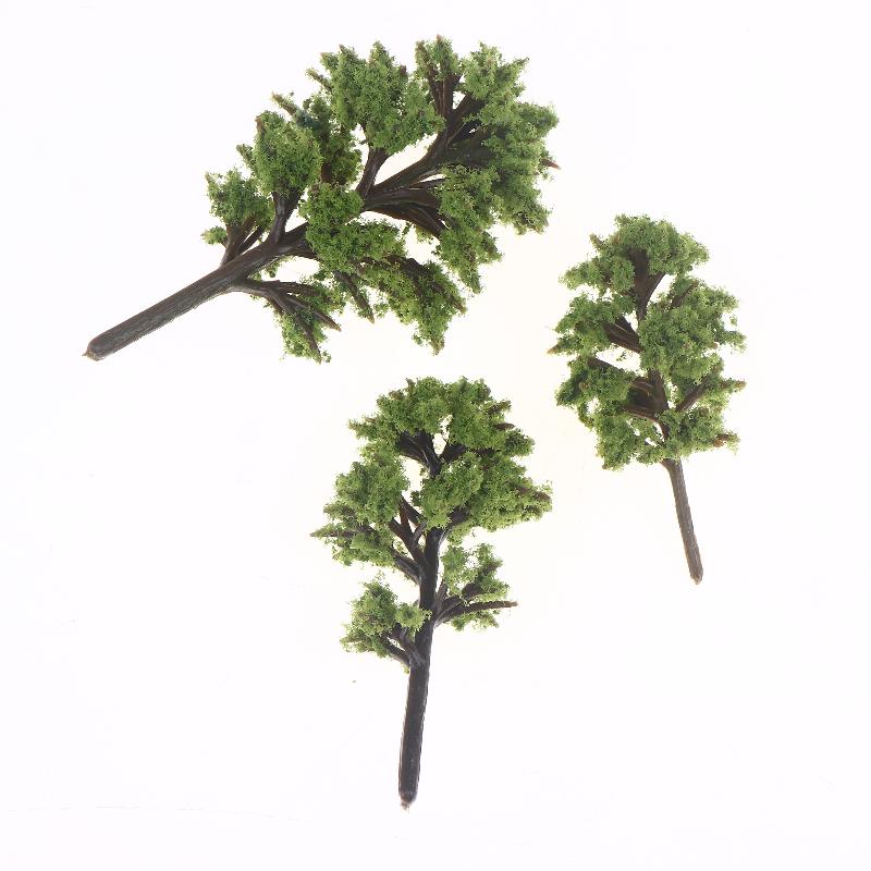 10Pcs Model Trees Ornaments Decoration Railroad Diorama Scenery Plastic Scale Scene For House Living Room Kitchen Decor