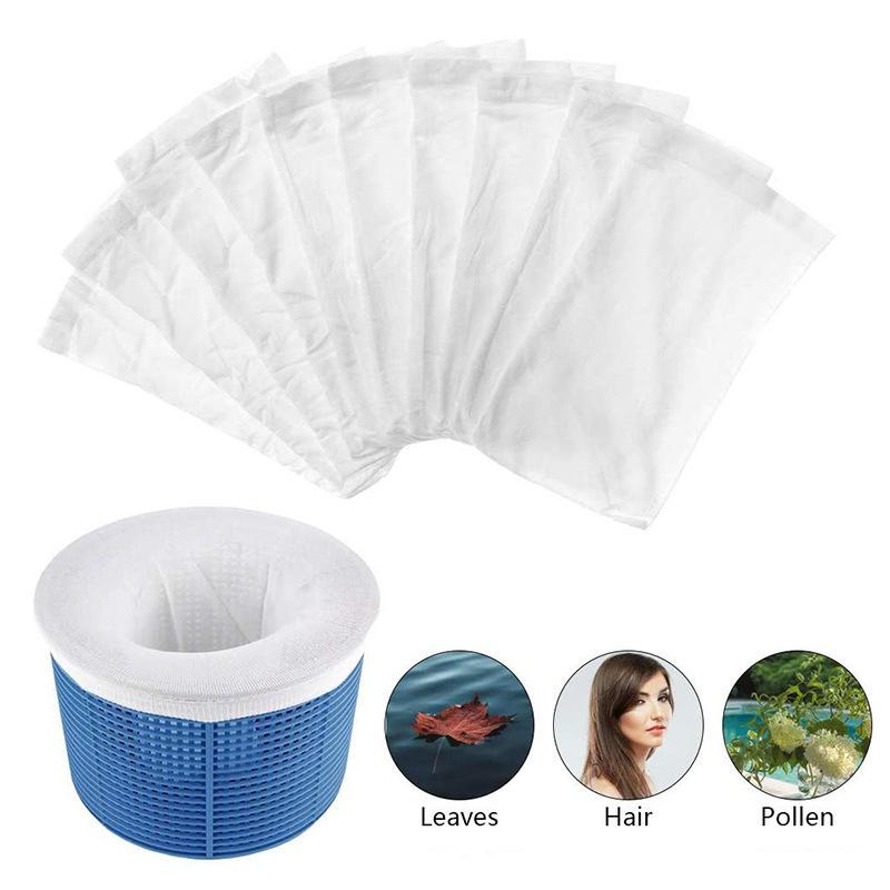 10Pcs Reusable Fine Mesh Pool Skimmer Socks Durable Nylon Fabric for Pool Skimmers Catch Leaves Debris Dirt Pool Clean Tools