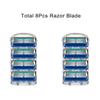 New 8Pcs Shaver Razor Blade Replacement Head for Men Manual Safety Shaving Blades