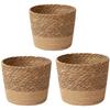 Natural Woven Flower Basket Straw Wicker Planter Storage Baskets Large Capacity Pots for Family Friend Neighbor Gift
