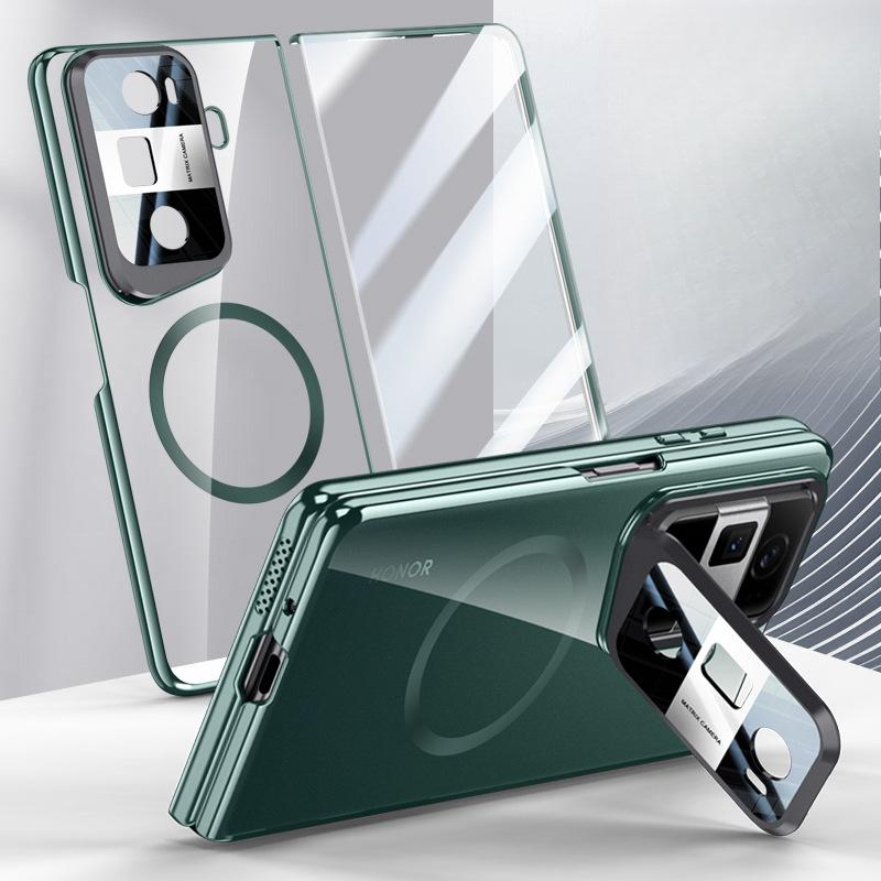 Geeignet für Honor Magicvs3 Handyhülle Folie Integriert Einfach All-inclusive Anti-Fall Ständer Magnetische Saugkraft Transparent Galvanisierte Schale