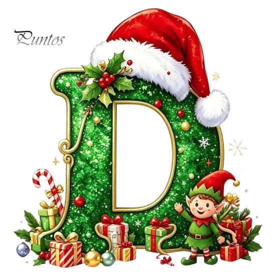 Santa Hat Letter Tree Pendant 26 Alphabet Christmas Ornament, Personalized Letters Acrylic Hanging Decoration with Festive Elf Pattern Initial