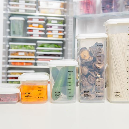 Food Jar Food Grade Dust-proof Plastic Scale Mark Style Food Sealing Jar for Home