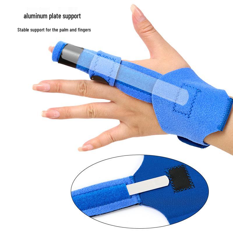 Universal Finger Fixation Strap: Breathable Protective Joint Sprain Support with Aluminum Plate and Finger Board.
