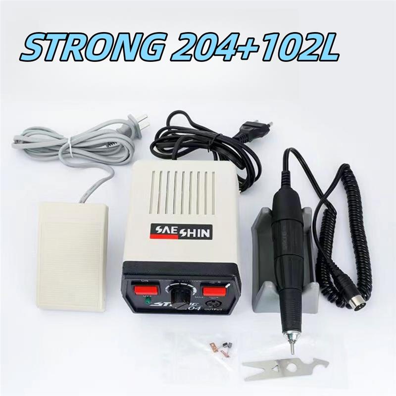

65 Вт STRONG 204 90 стоматологический маникюрный станок STRONG 102L ручка для полировки ювелирных изделий электрическая дрель для ногтей ювелирный гравер шлифовальное устройство