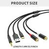 Auditory Connector 3.5mm, USB TypeC To 2RCA Cable for Seamlessly Auditory Device Integration Connection Cable