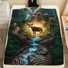 1PC Cute Okapi  Print FlAannel Blanket, High Quality Comfortable for All Seasons, Home Decor, Warmth and Comfort