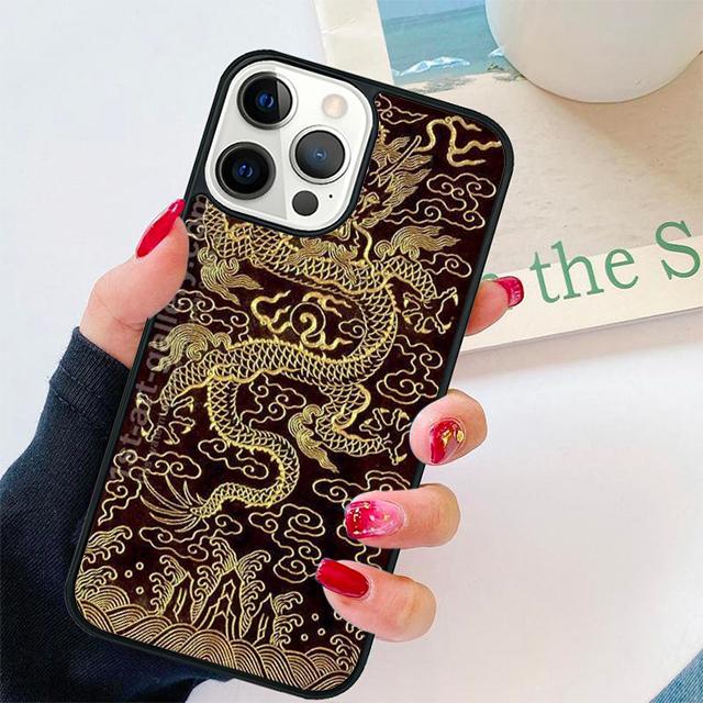 Traditional chinese Golden Dragon Phone Case Cover For iPhone 17 Air 15 16 Pro Max 14 13 12 11 Pro Max Plus