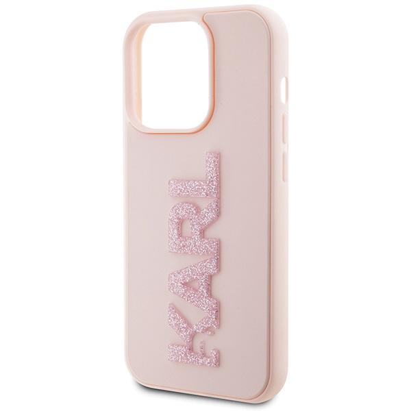 Karl Lagerfeld KLHCP15L3DMBKCP iPhone 15 Pro 6.1" Pink Hardcase 3D Rubber Glitter Logo