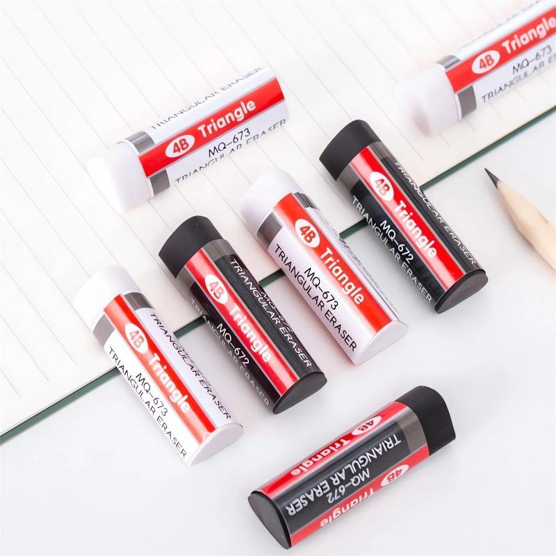 New 4B Rubber Eraser Soft and Clean Triangular Eraser Black and White Pencil Eraser Suitable for Student Exams
