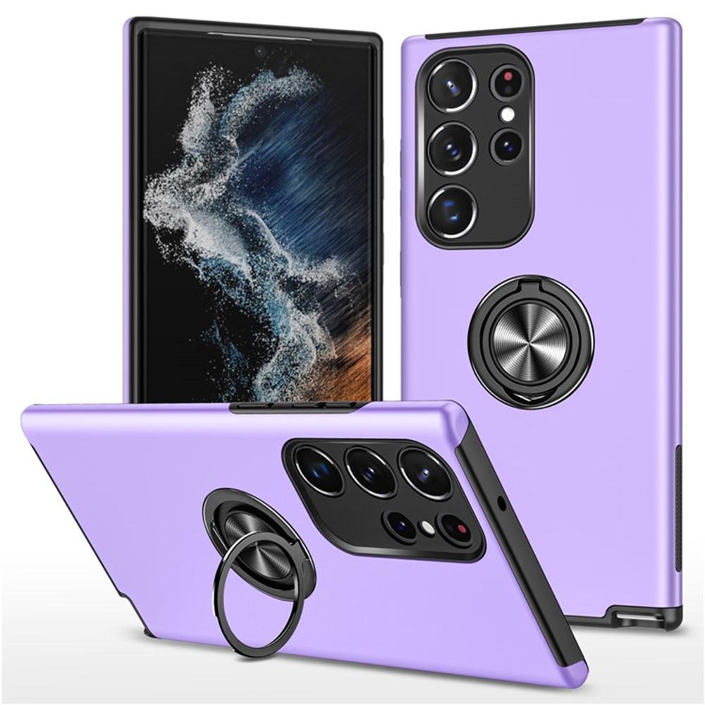 For Samsung Galaxy S25 Ultra Case PC+TPU Phone Cover with Rotatable Ring Holder