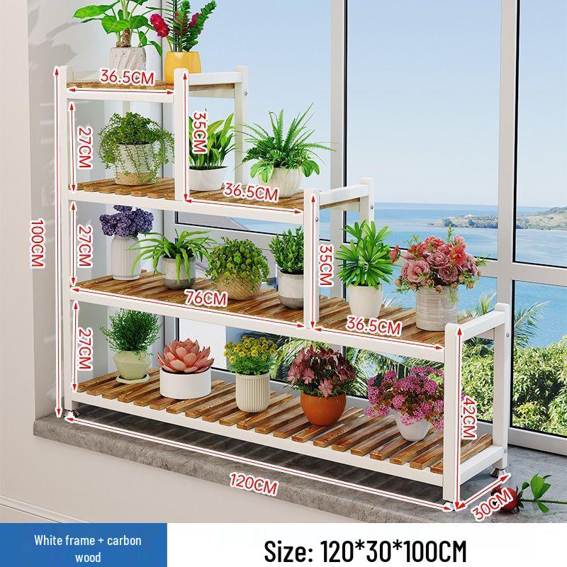Multi-Tier Iron Art Balcony Flower Stand