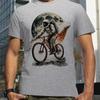 Summer Breathable Short Sleeve Loose Oversized Tee Unisex Mountain Bike Sport Astronaut Ride Bicycle To the Moon Hipster Man Tee