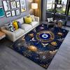 Spiritual Area Rug, Evil Eye Hamsa Blue Lotus Luck Poster, Living Room Decor, Non-Slip Mat