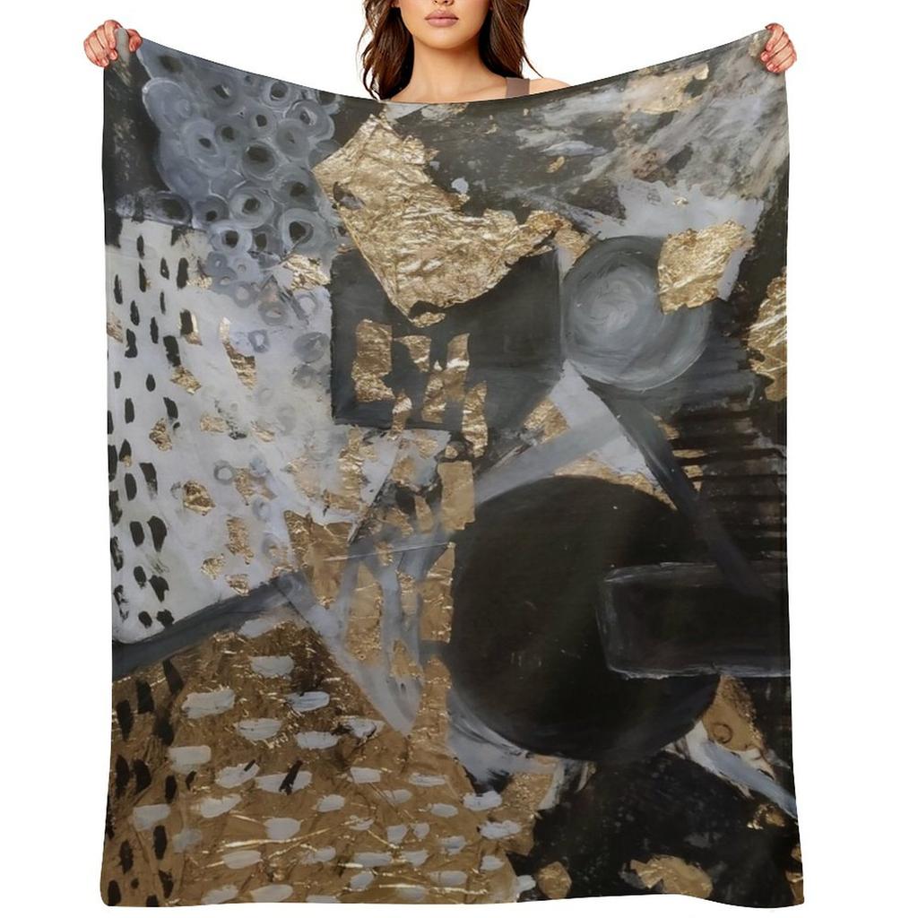 Black Gold Throw Blanket Blankets and Throws Giant Sofa Winter Beds Polar Blankets