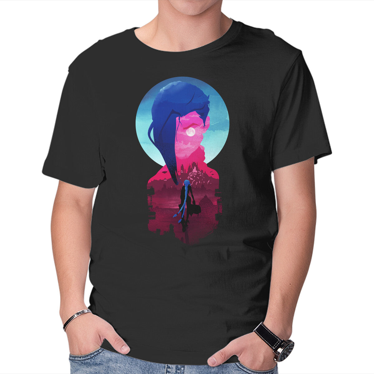 Unisex Crew Neck T-Shirt Wanna Join Me Graphic Short Sleeve Casual Tee L