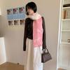 Blended knitted bow wool couple high-end small scarf women's Korean thickened warm versatile scarf