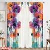 2pcs,2D Plane Printing Curtains Vibrant Blooms Durable Polyester (without Rod) Holiday Perfect for Living Room & Office Decor