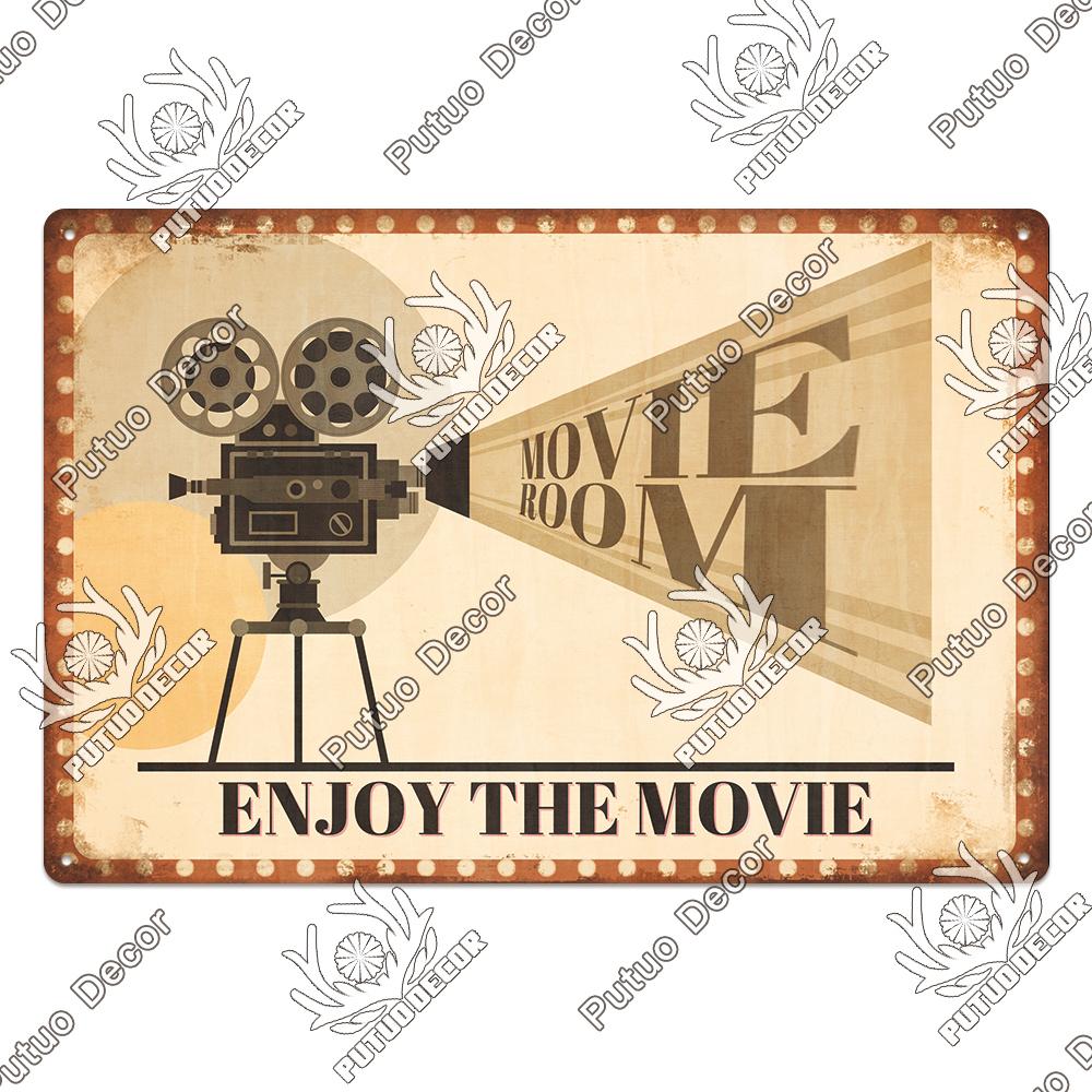 Decor Cinema Vintage Metal Plaque Metal Sign Tin Sign Iron Poster for Movie Theater Club Living Room Home Wall Decor