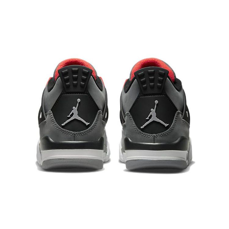 Air Jordan 4 Retro GS Infrared Kids Sneakers Grey Dark-Grey Infrared-23 408452-061