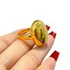 Pigeon Egg Gold Plated Adjustable Ring with Shiny Finish - High-End Fashion Statement
