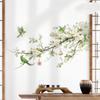 Pear Tree Branches Bird Wall Decal Bedroom Wall Art Decor Removable Self-Adhesive Fresh Plant Background Sticker