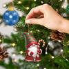 Christmas Gnome Ornaments Wooden Gnome Elf Hanging Decoration Cute Dwarf Doll Xmas Tree Pendant for Holiday Home Party Decor