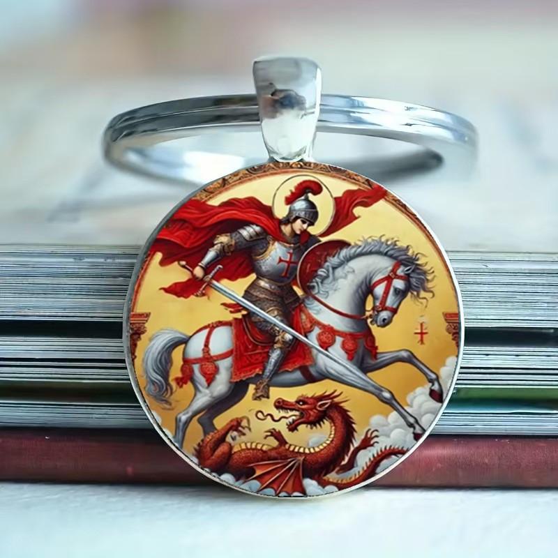 

Fashion Alloy Keychain Pendant Round Metal Key Ring One Size