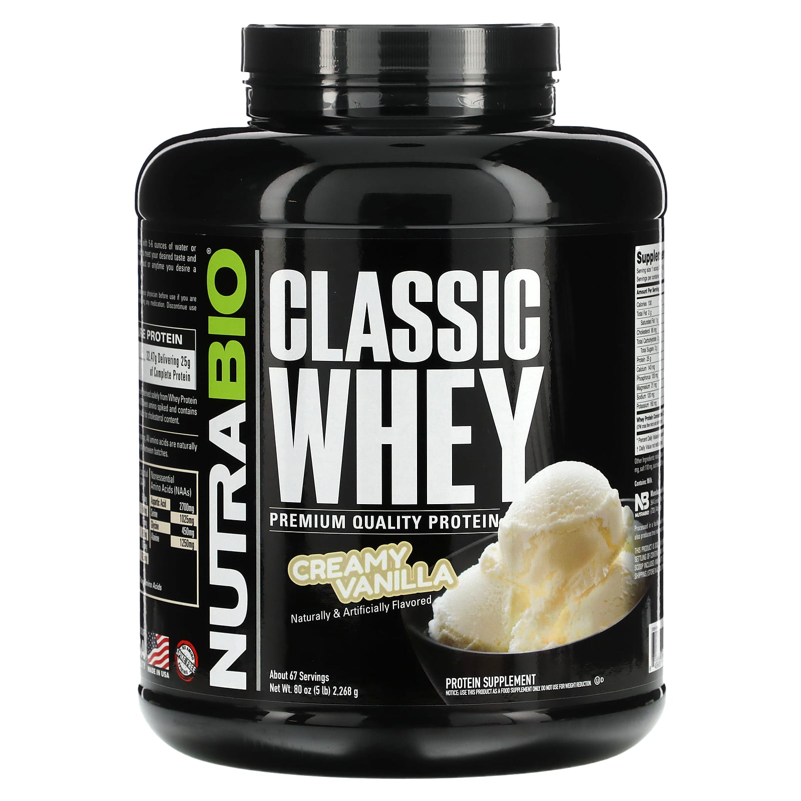

Classic Whey Protein, Creamy Vanilla, 5 lbs (2268 g)