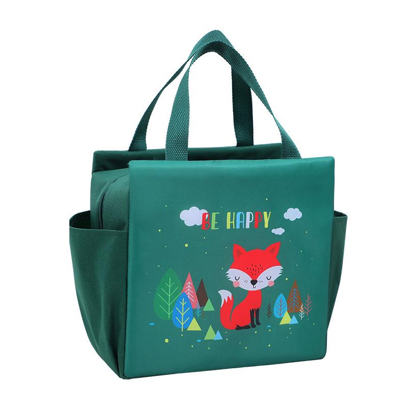 Double Pocket Thermal Insulation Bento Bag Aluminum Foil Thickened Thermal Insulation Lunch Bag with Rice Meal Bag Lunch Box Thermal Insulation Bag