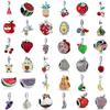 Fruit Series Beads Charm Finecopper Strawberry Cherry Apple Watermelon Pendant Fit Original Bracelet Women Diy Jewelry Gift