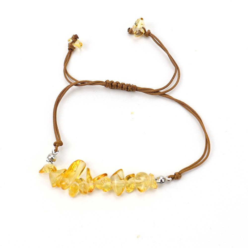 Hand Woven Natural Crystal Gravel Amethyst Agate Bracelet Bracelet Adjustable B80