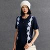 Cardigan en tricot cachemire pour femme à col polo diamant anti-âge