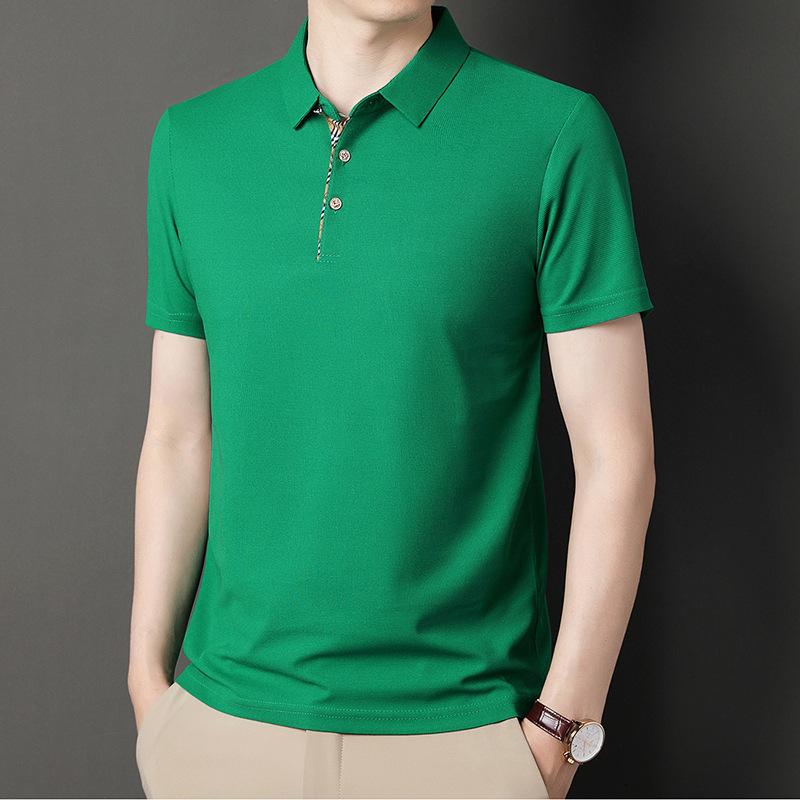 

Летняя новая стильная вафельная дышащая футболка с короткими рукавами, свободная мужская футболка большого размера с тонкими лацканами, нижняя рубашка XXXXL