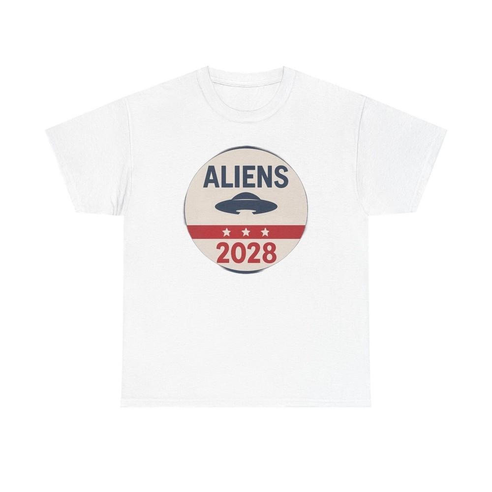

Aliens 2028 Unisex Heavy Cotton Tee, Funny Graphic Tee, UFO T-Shirt, Meme Shirt Unisex T-Shirt XXL