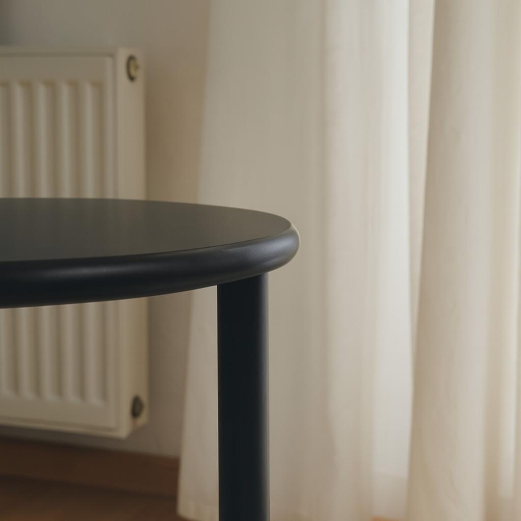 Stolik Czarny Okrągły Mdf Sosna 45X45X42 Do Salonu Sypialni Nowoczesny Design Vs38Bk Begryf