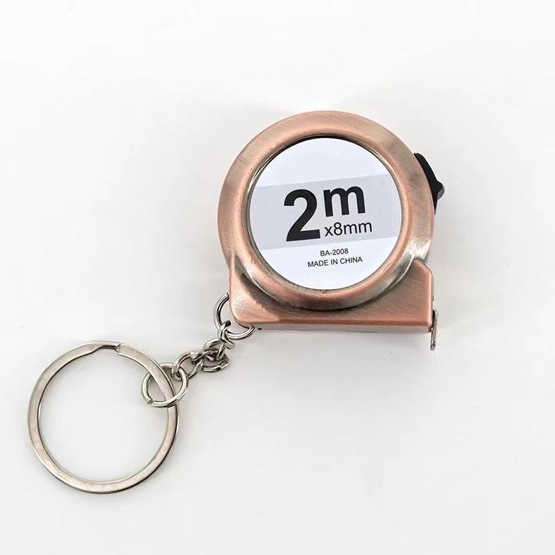 Portable Mini Tape Measure Small Household Measuring Tape Retractable 2m Mild Steel Key Chain Tape Measure Mini Measuring Tools
