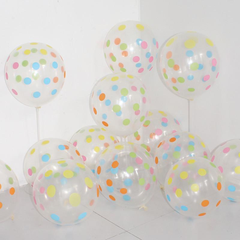 12 Thick Transparent Polka Dot Balloon for Birthday Party Decoration