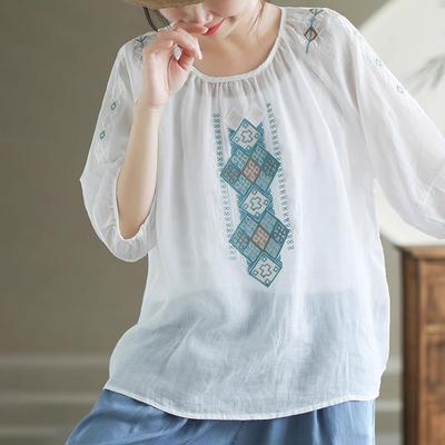 Bluzki damskie bawełniane letnie duże rozmiary T-shirt polo luźny nadruk swobodny sweter T-shirt Top