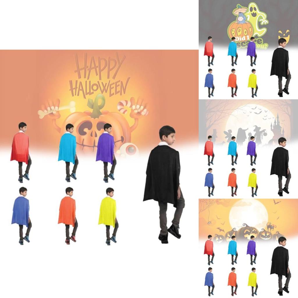 Short Kids Halloween Cloak For Stage Performance And Cosplay In Vibrant Colors