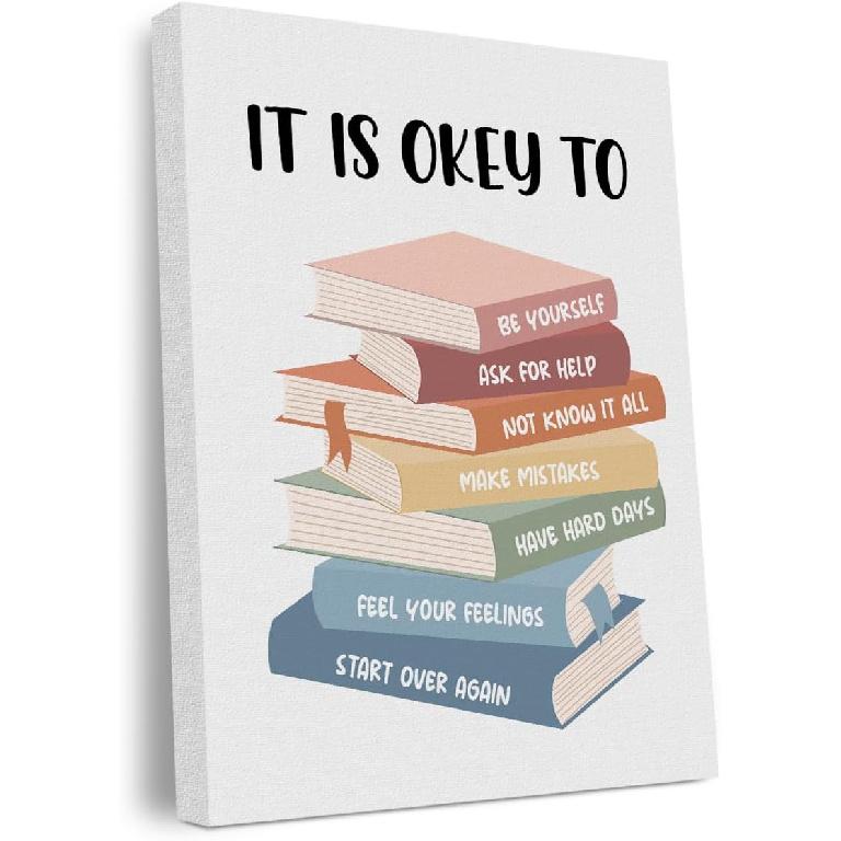 Pirational Positive Affirmations Canvas Wall Art Framed Art Motivational Therapy Office Decor Growth Mindset Wall Decor Modern Artwork Living Room