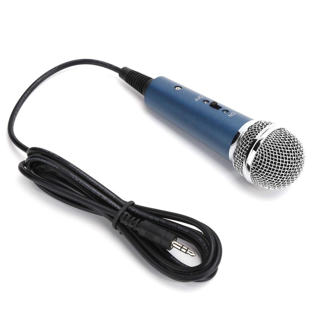 Condenser Microphone, Smartphone Microphone for Karaoke, Computer Karaoke, U-Shaped, 3.5mm Audio Adapter Included, Handheld Wired Microphone for Live